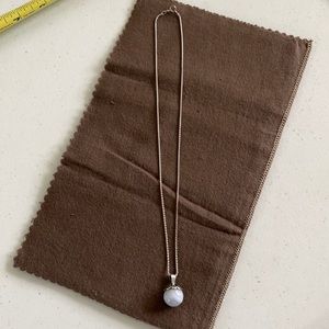 Sterling Silver Glass Marble Pendant Necklace